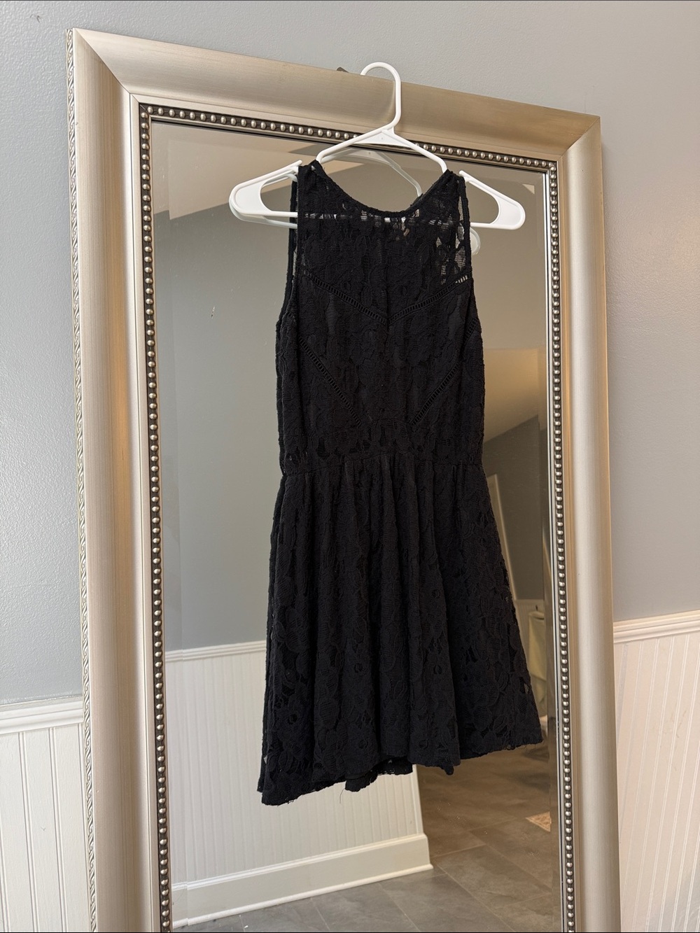 La Hearts Black Lace Mini Dress